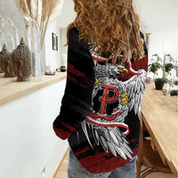 Polska Walczaca Crowned Eagle Women Casual Shirt Fighting Poland
