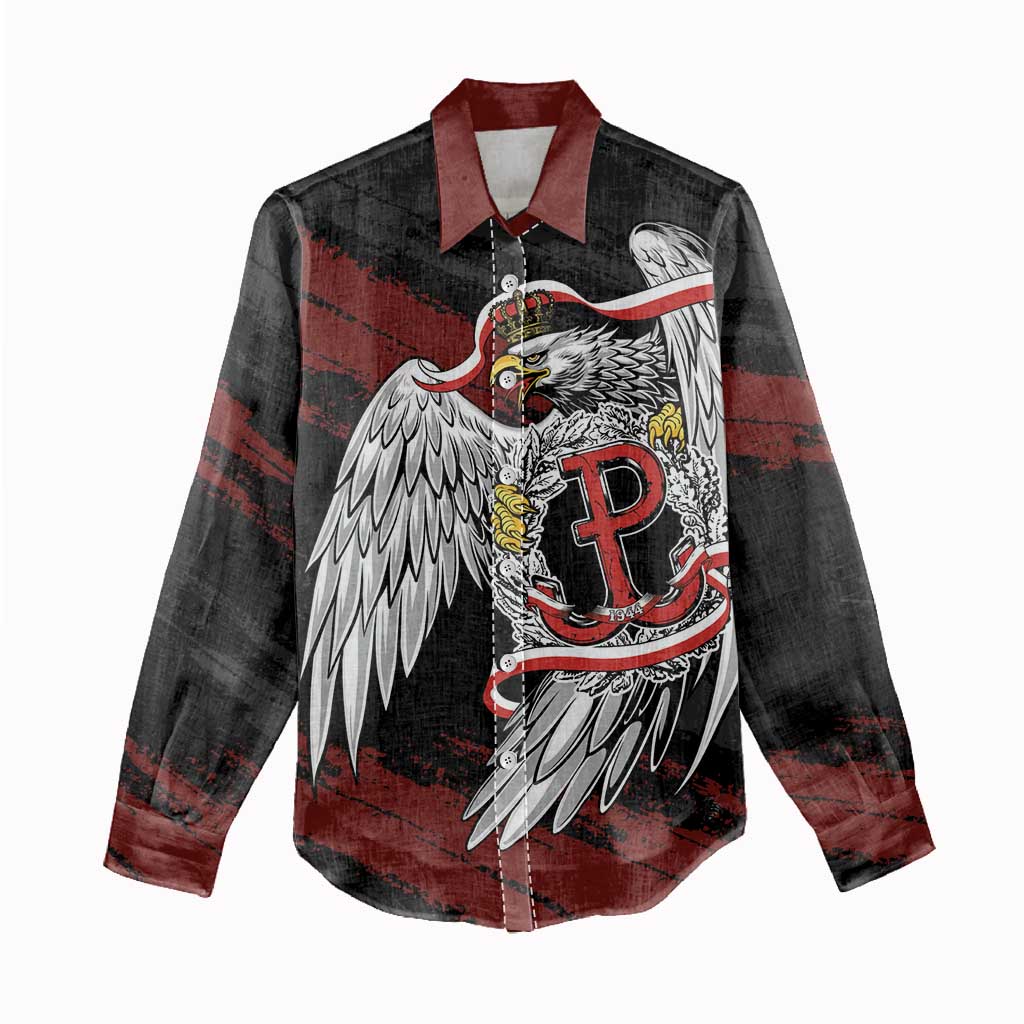 Polska Walczaca Crowned Eagle Women Casual Shirt Fighting Poland