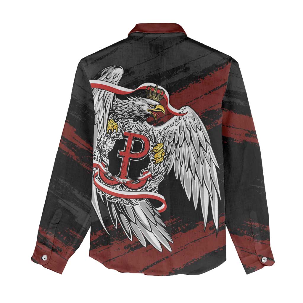Polska Walczaca Crowned Eagle Women Casual Shirt Fighting Poland