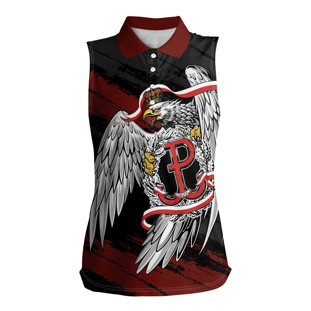 Polska Walczaca Crowned Eagle Women Sleeveless Polo Shirt Fighting Poland