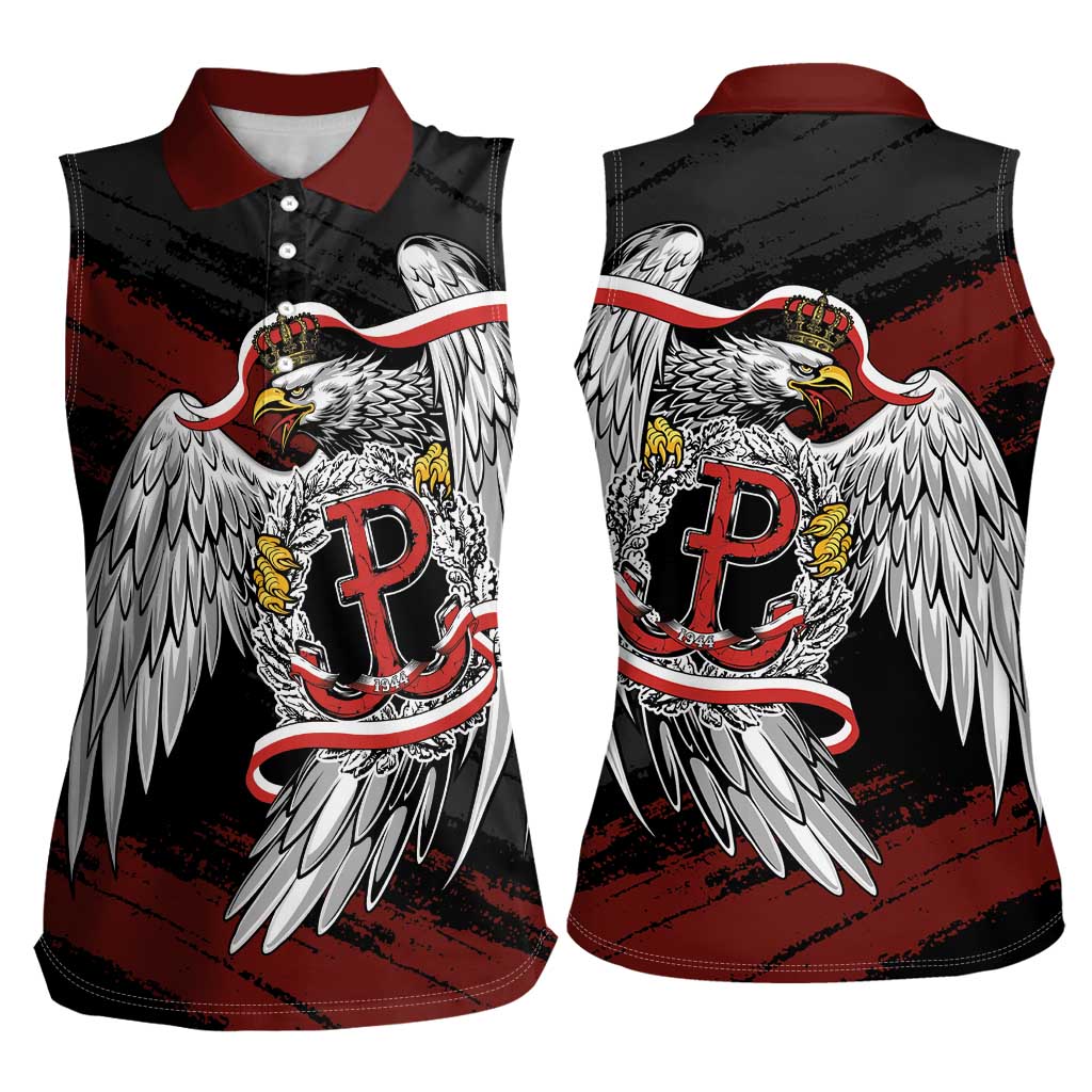 Polska Walczaca Crowned Eagle Women Sleeveless Polo Shirt Fighting Poland