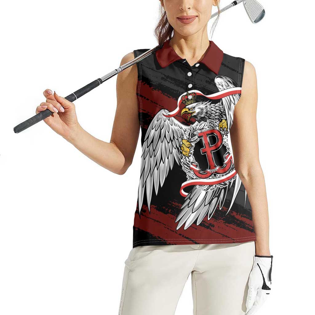 Polska Walczaca Crowned Eagle Women Sleeveless Polo Shirt Fighting Poland