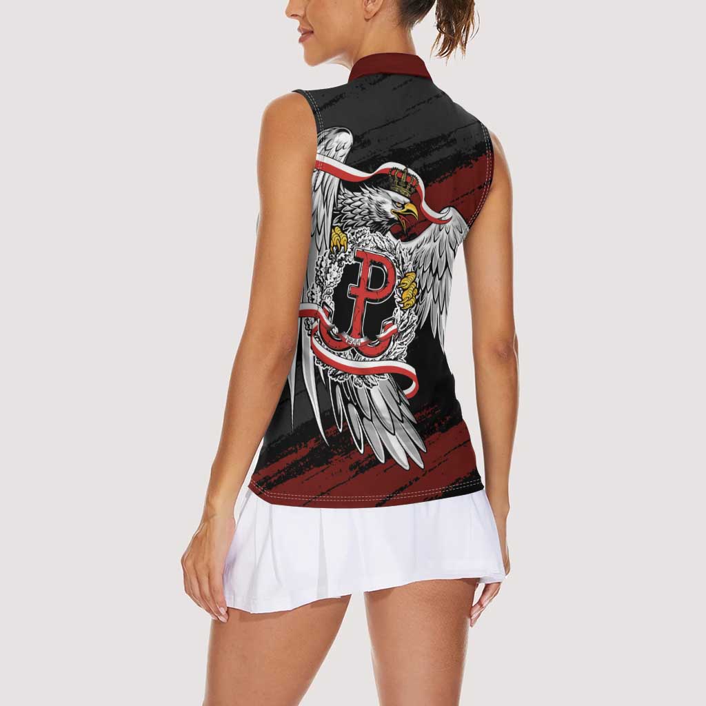 Polska Walczaca Crowned Eagle Women Sleeveless Polo Shirt Fighting Poland