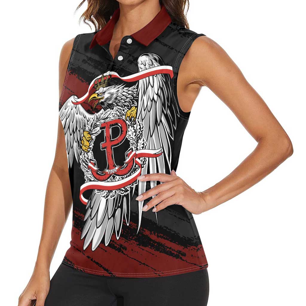 Polska Walczaca Crowned Eagle Women Sleeveless Polo Shirt Fighting Poland