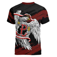 Polska Walczaca Crowned Eagle Women V-Neck T-Shirt Fighting Poland