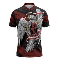Polska Walczaca Crowned Eagle Zipper Polo Shirt Fighting Poland