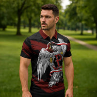 Polska Walczaca Crowned Eagle Zipper Polo Shirt Fighting Poland