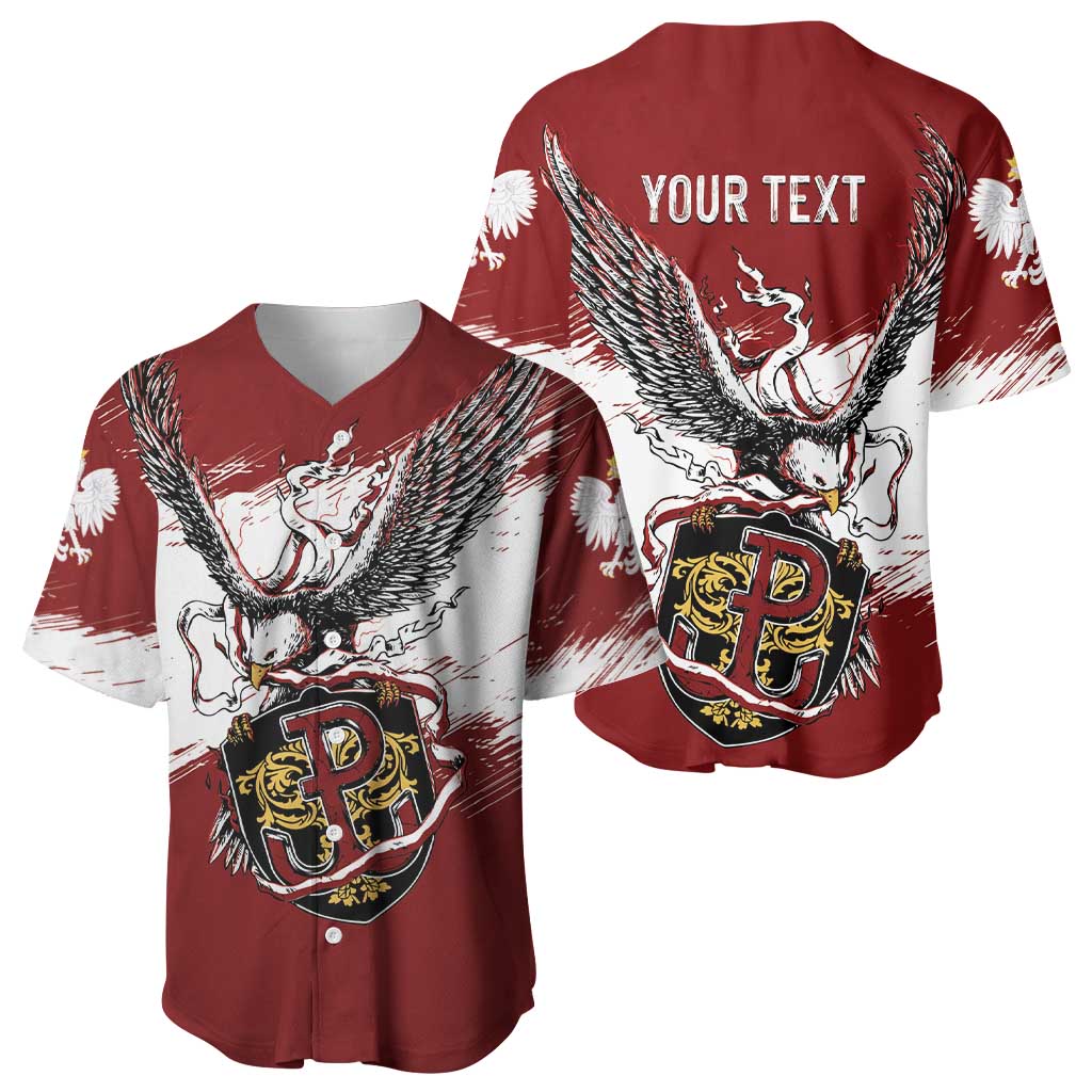 Poland Personalized Grunge Eagle Baseball Jersey Polska Walczaca