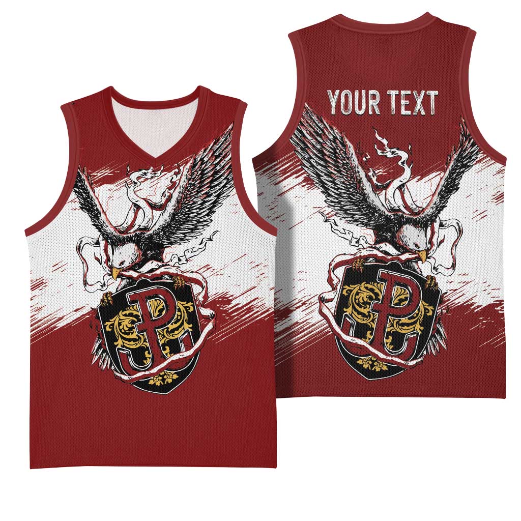 Poland Personalized Grunge Eagle Basketball Jersey Polska Walczaca