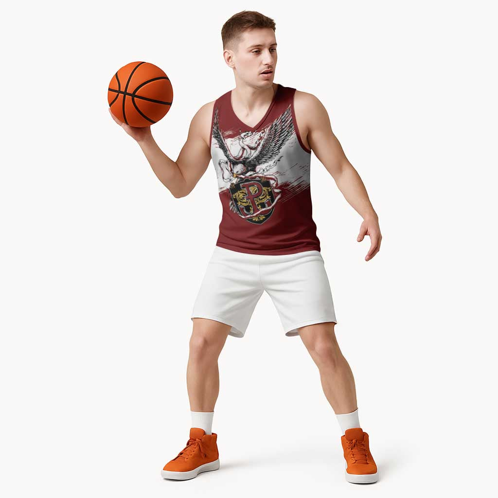 Poland Personalized Grunge Eagle Basketball Jersey Polska Walczaca