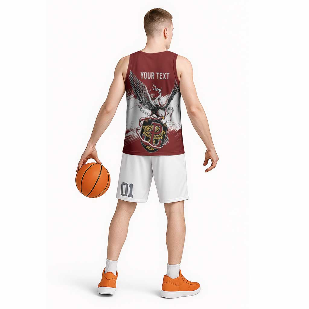 Poland Personalized Grunge Eagle Basketball Jersey Polska Walczaca