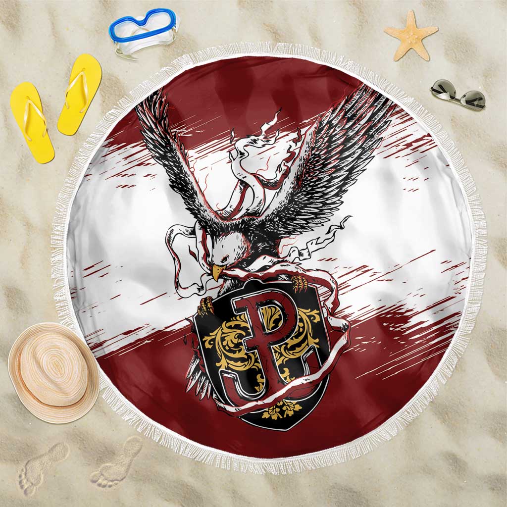 Poland Grunge Eagle Beach Blanket Polska Walczaca