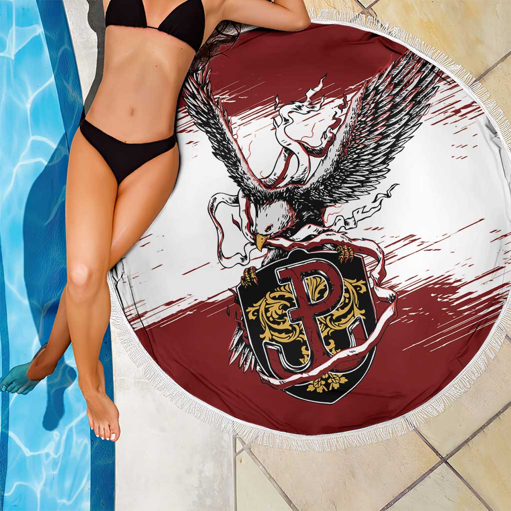 Poland Grunge Eagle Beach Blanket Polska Walczaca
