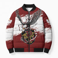Poland Personalized Grunge Eagle Bomber Puffer Jacket Polska Walczaca