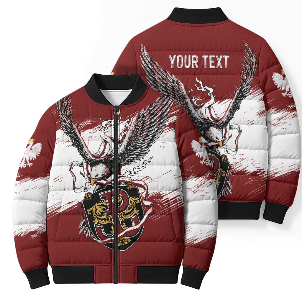 Poland Personalized Grunge Eagle Bomber Puffer Jacket Polska Walczaca