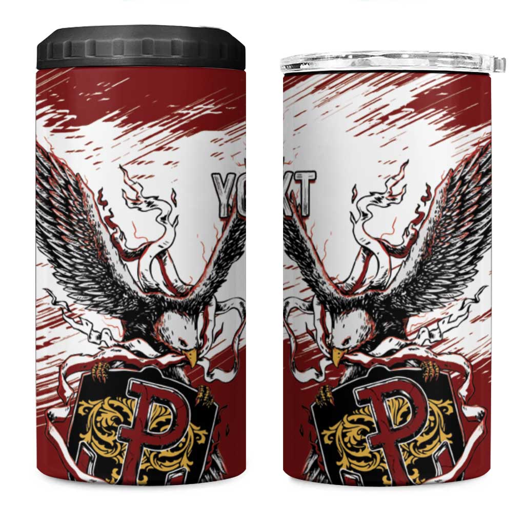 Poland Personalized Grunge Eagle 4 in 1 Can Cooler Tumbler Polska Walczaca