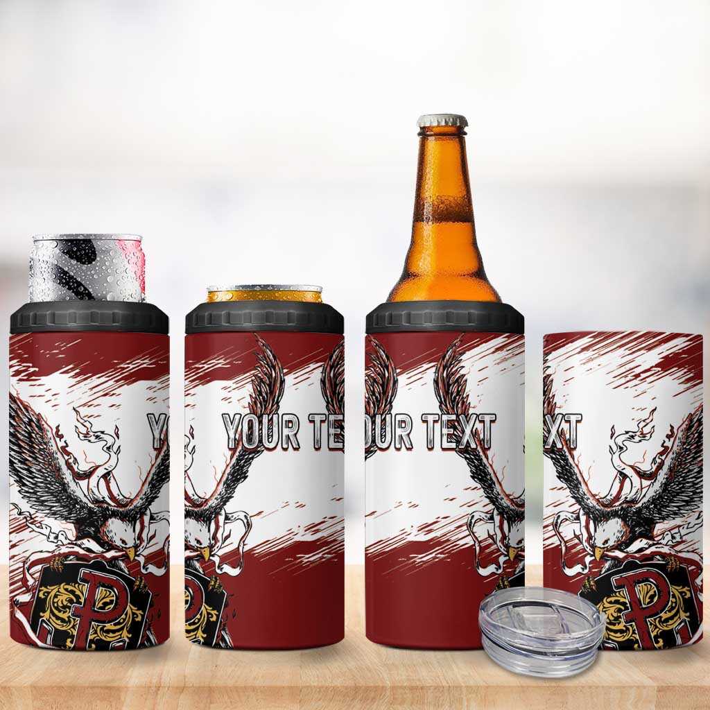 Poland Personalized Grunge Eagle 4 in 1 Can Cooler Tumbler Polska Walczaca