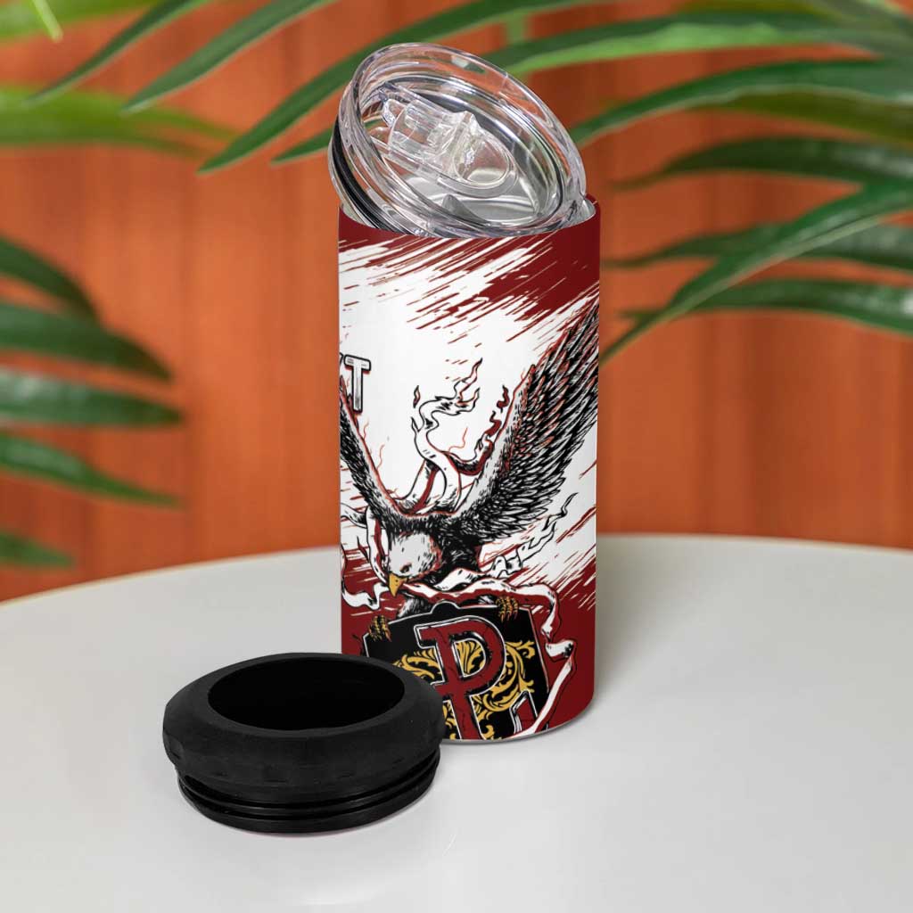Poland Personalized Grunge Eagle 4 in 1 Can Cooler Tumbler Polska Walczaca