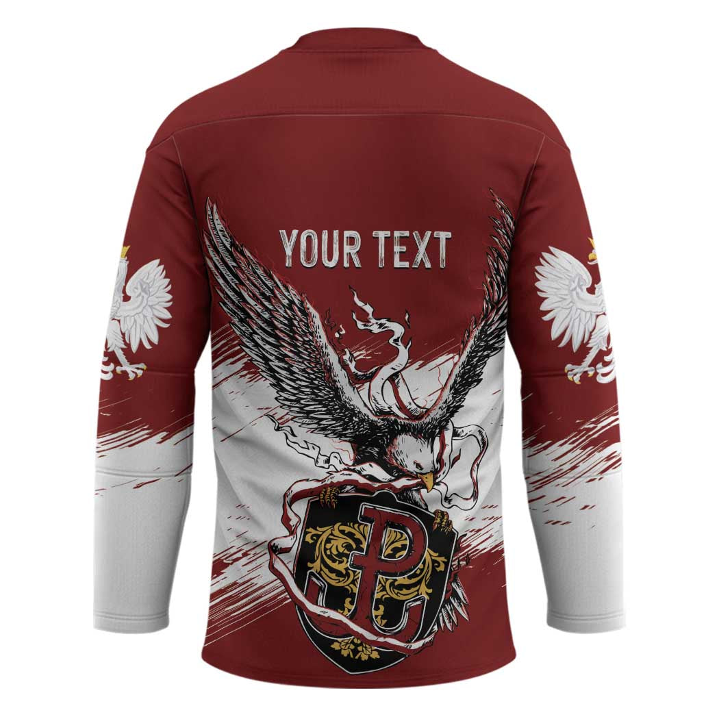 Poland Personalized Grunge Eagle Hockey Jersey Polska Walczaca