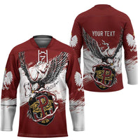 Poland Personalized Grunge Eagle Hockey Jersey Polska Walczaca