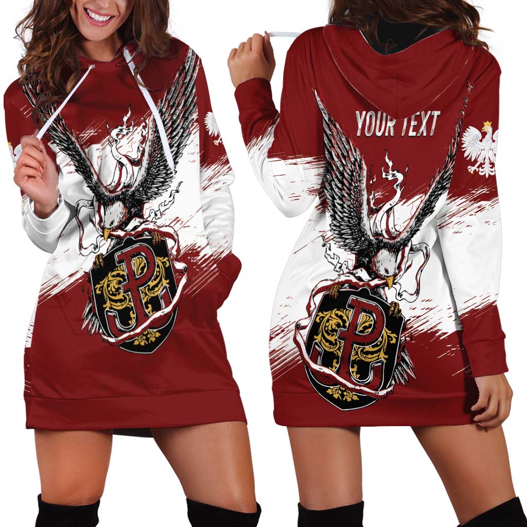 Poland Personalized Grunge Eagle Hoodie Dress Polska Walczaca