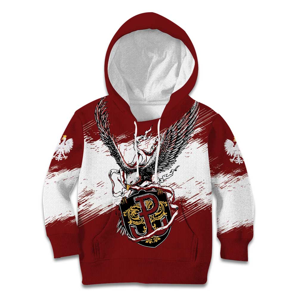 Poland Personalized Grunge Eagle Kid Hoodie Polska Walczaca