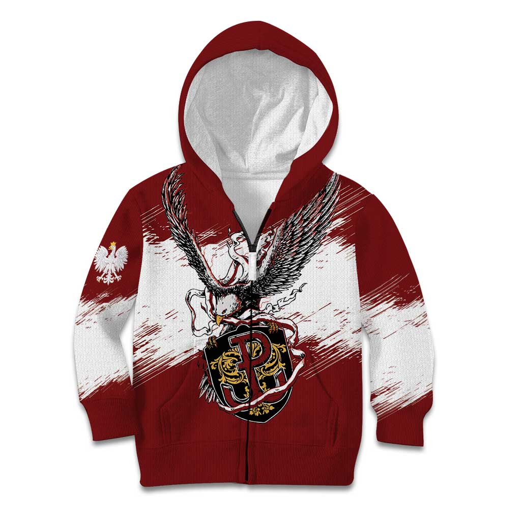 Poland Personalized Grunge Eagle Kid Hoodie Polska Walczaca