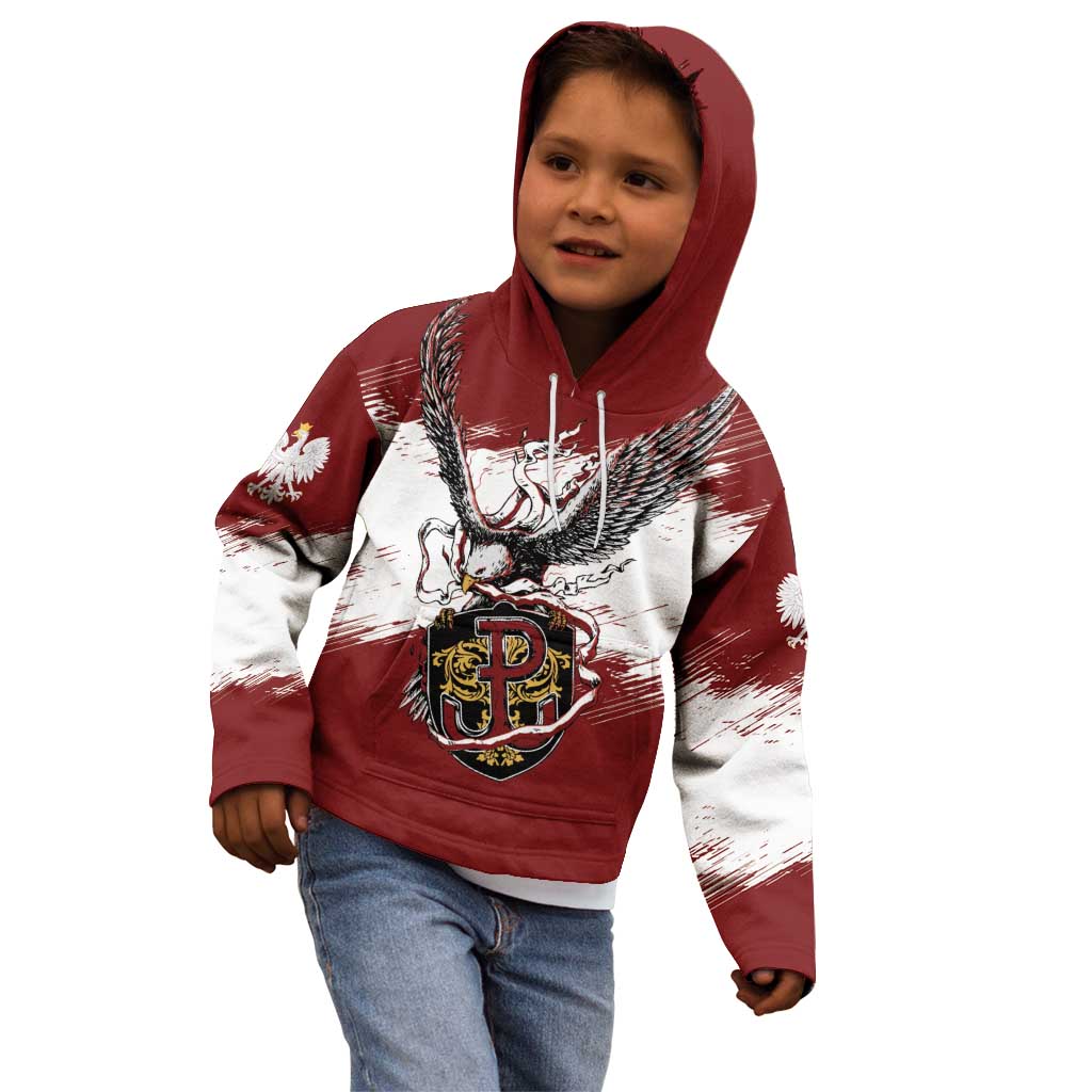 Poland Personalized Grunge Eagle Kid Hoodie Polska Walczaca