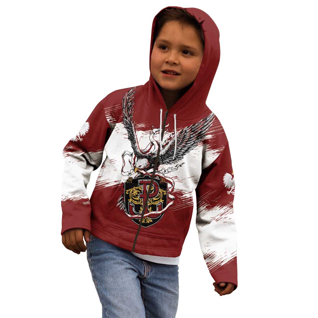 Poland Personalized Grunge Eagle Kid Hoodie Polska Walczaca
