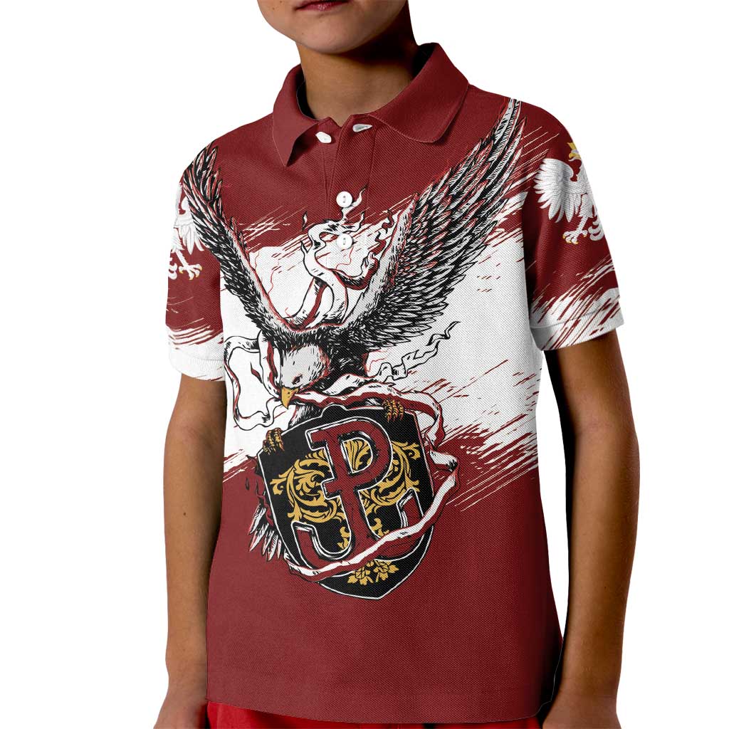 Poland Personalized Grunge Eagle Kid Polo Shirt Polska Walczaca