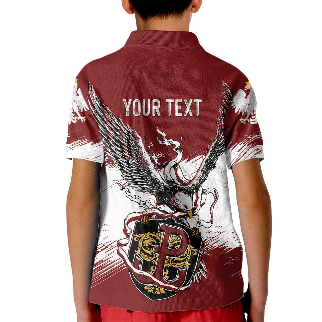 Poland Personalized Grunge Eagle Kid Polo Shirt Polska Walczaca