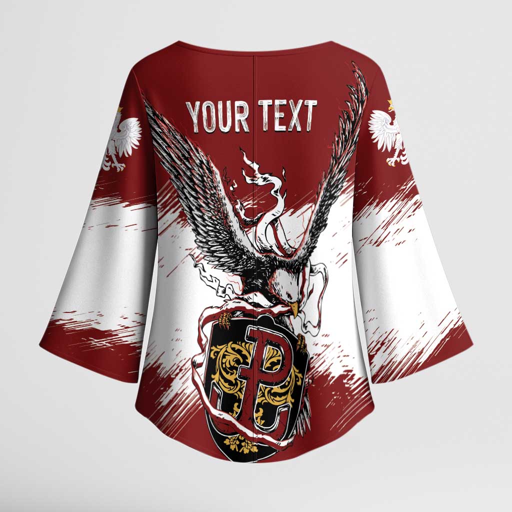 Poland Personalized Grunge Eagle Kimono Sleeve Blouse Polska Walczaca