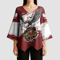 Poland Personalized Grunge Eagle Kimono Sleeve Blouse Polska Walczaca