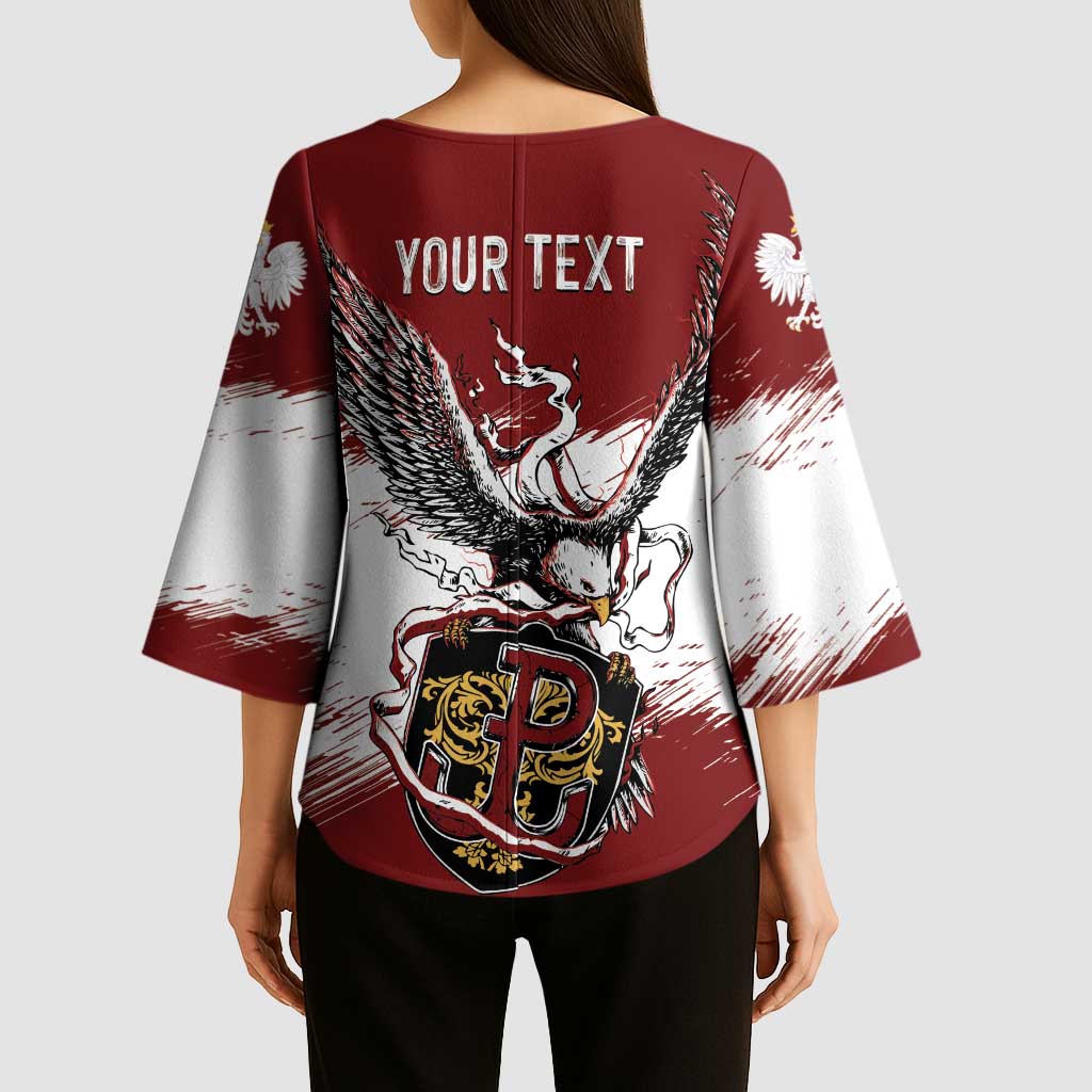 Poland Personalized Grunge Eagle Kimono Sleeve Blouse Polska Walczaca