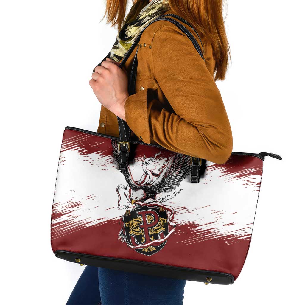 Poland Grunge Eagle Leather Tote Bag Polska Walczaca