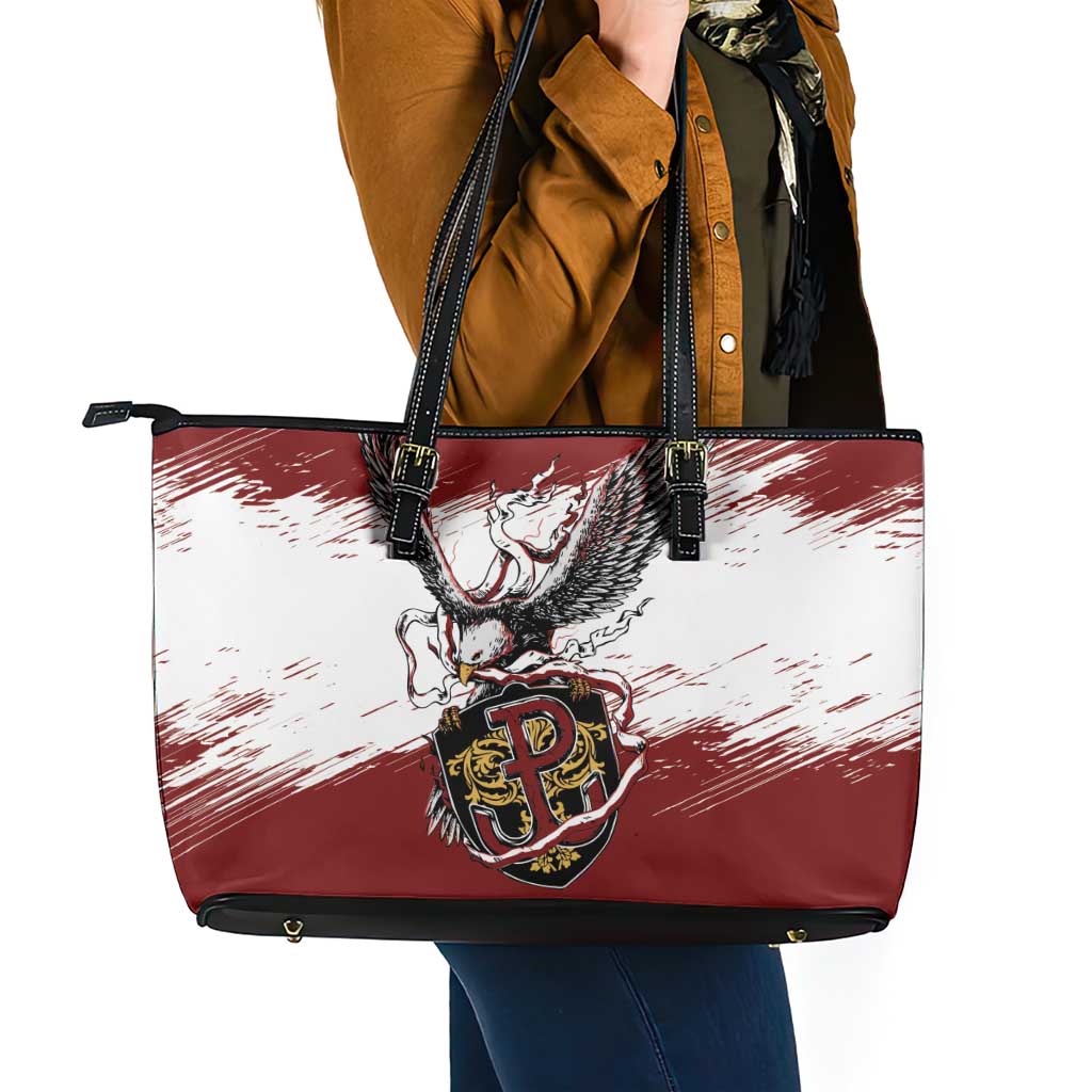 Poland Grunge Eagle Leather Tote Bag Polska Walczaca