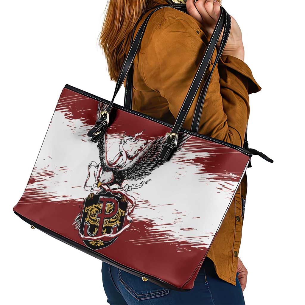 Poland Grunge Eagle Leather Tote Bag Polska Walczaca