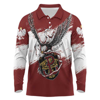 Poland Personalized Grunge Eagle Long Sleeve Polo Shirt Polska Walczaca