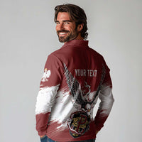 Poland Personalized Grunge Eagle Long Sleeve Polo Shirt Polska Walczaca