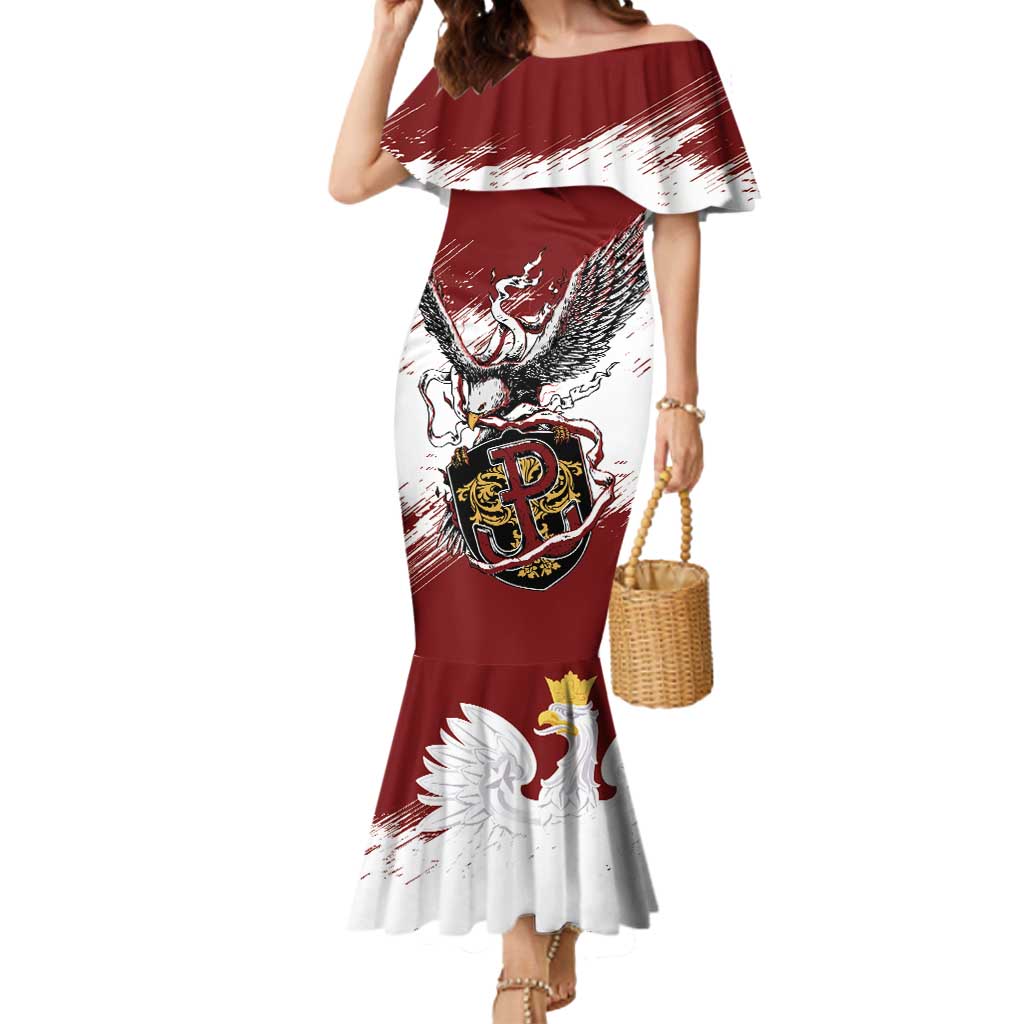 Poland Personalized Grunge Eagle Mermaid Dress Polska Walczaca