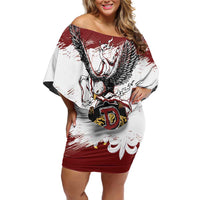 Poland Personalized Grunge Eagle Off Shoulder Short Dress Polska Walczaca