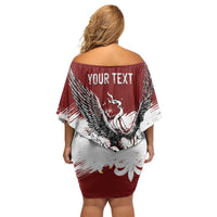 Poland Personalized Grunge Eagle Off Shoulder Short Dress Polska Walczaca