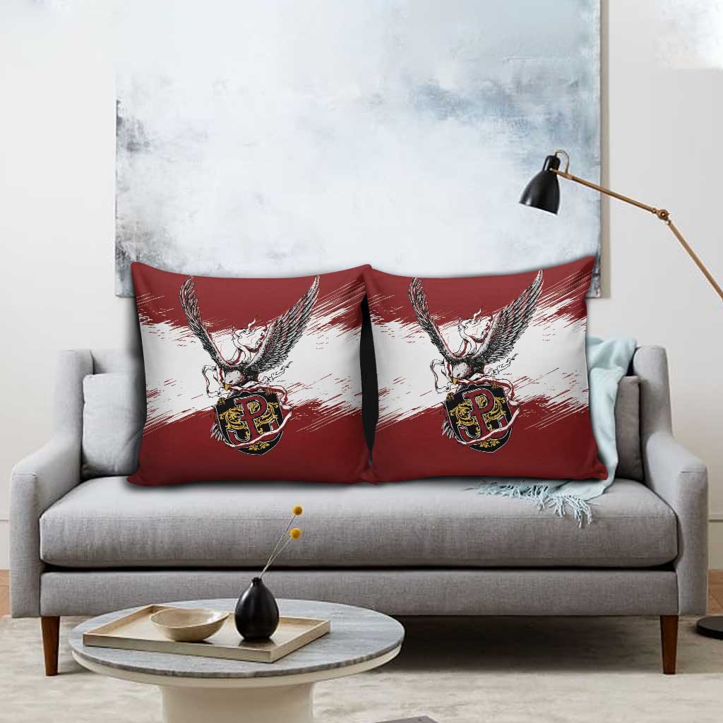 Poland Grunge Eagle Pillow Cover Polska Walczaca