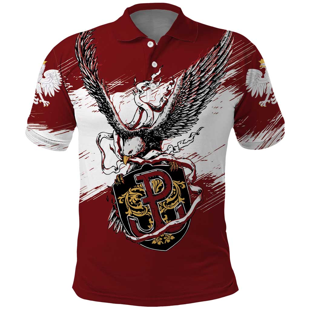 Poland Personalized Grunge Eagle Polo Shirt Polska Walczaca