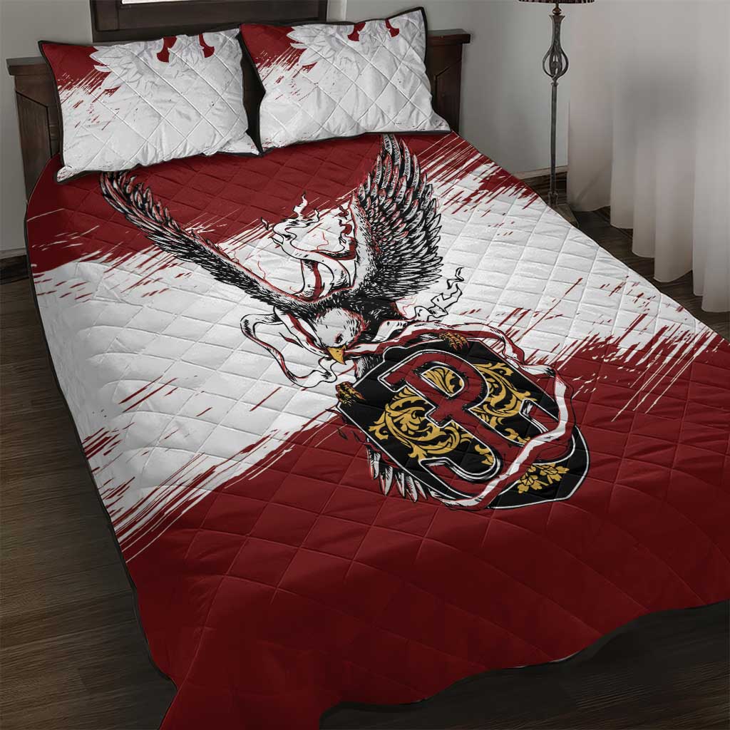 Poland Grunge Eagle Quilt Bed Set Polska Walczaca