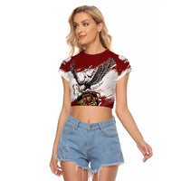 Poland Personalized Grunge Eagle Raglan Cropped T Shirt Polska Walczaca