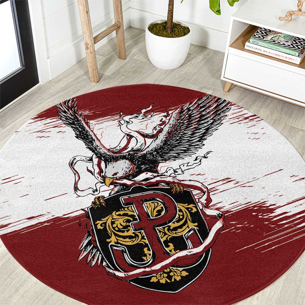 Poland Grunge Eagle Round Carpet Polska Walczaca