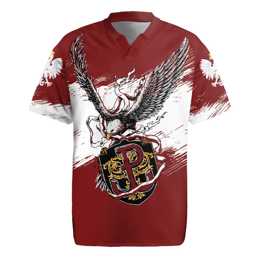 Poland Personalized Grunge Eagle Rugby Jersey Polska Walczaca