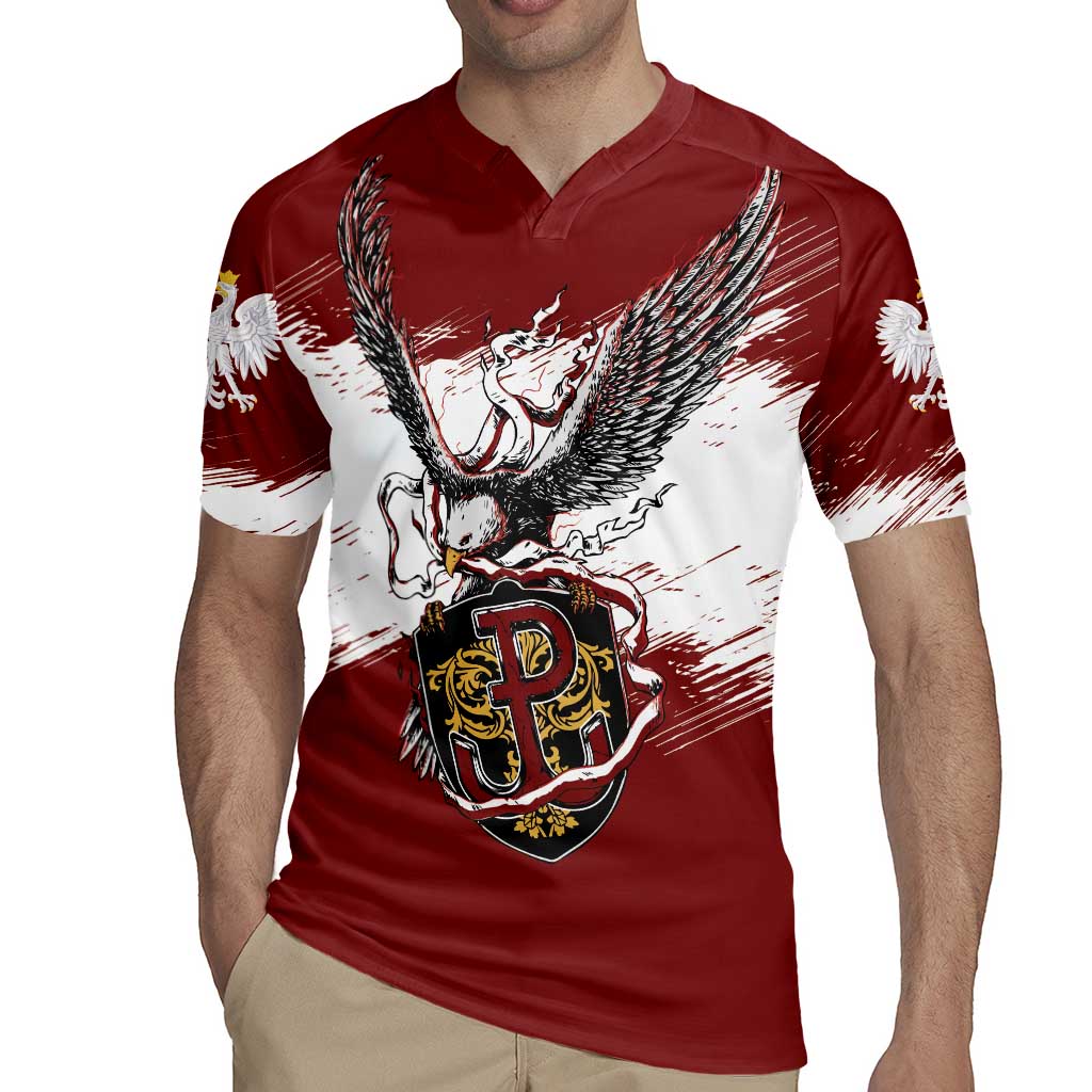 Poland Personalized Grunge Eagle Rugby Jersey Polska Walczaca