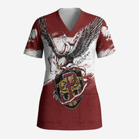 Poland Personalized Grunge Eagle Scrub Top Polska Walczaca